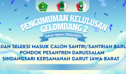 PENGUMUMAN HASIL SELEKSI CALON SANTRI BARU TA. 2026-2027 M GELOMBANG 2